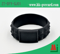 RFID方頭圓圈型硅膠腕帶